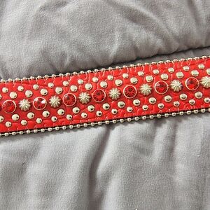 Source Unknown Red Studded Men's Belt